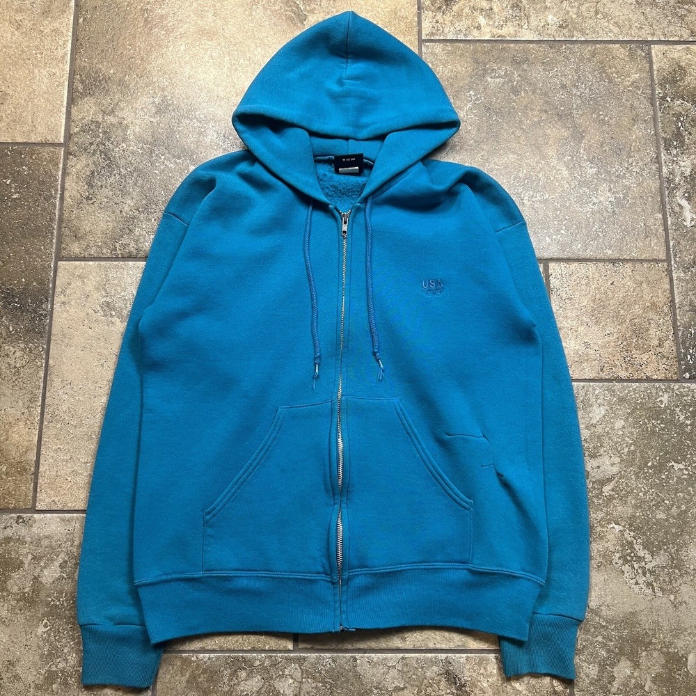 USA Hoodie Medium Blue Olympics Sport Full Zip JCPenney EUC